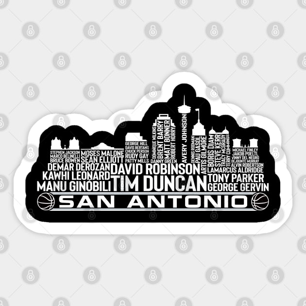 San Antonio Basketball Team All Time Legends, San Antonio City Skyline Sticker by Legend Skyline